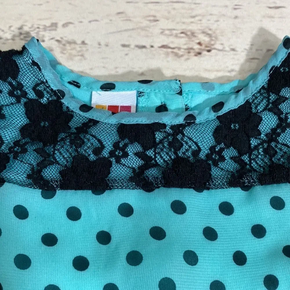 healthtex Baby Infant Girl Teal Polka Dot Dress